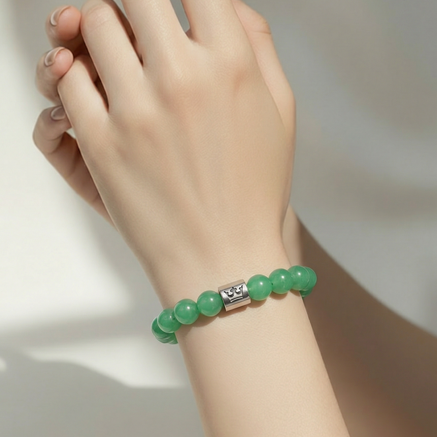 Gemstone ​​Armband - Grüner Aventurin matt Silber