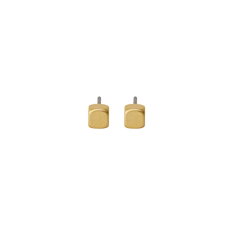 Essentials Solitude ear studs matt gold plated