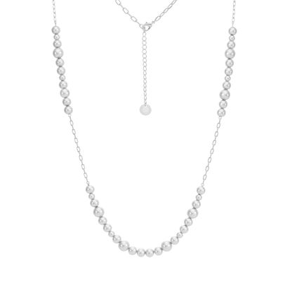 Lange Dotti Kette matt versilbert
