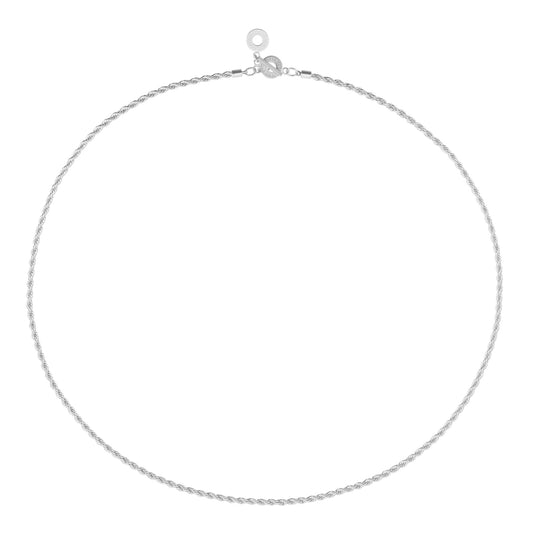 AMELIE Twisted Long Halskette - Matt versilbert – 85 CM