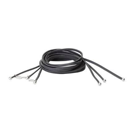 Essentials Riemen dunkelgraues Leder matt versilbert - 110 CM