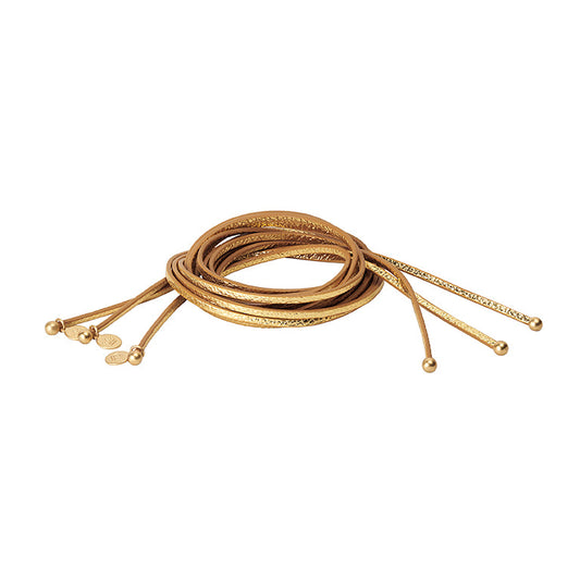 Essentials Riemen Gold Leder matt vergoldet - 110 CM