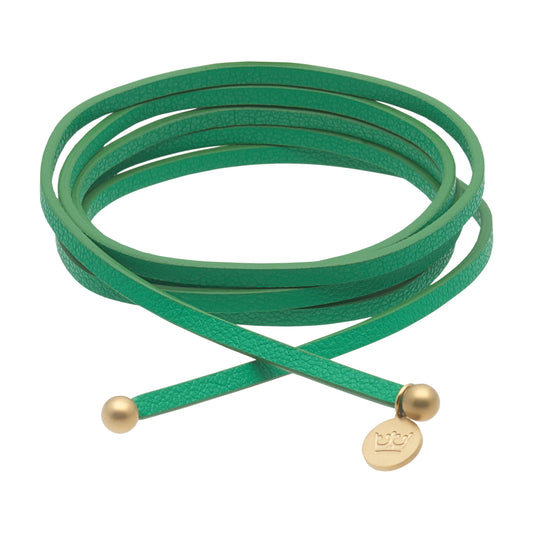 Lederband Halskette / Armband Jolly Green matt vergoldet