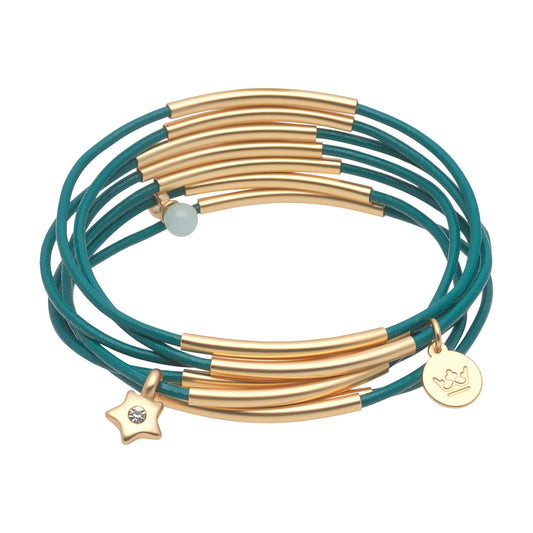 Urban Gypsy Armbänder Tidepool Petrol matt vergoldet