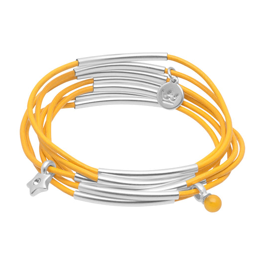 Urban Gypsy Armbänder Freesiengelb matt versilbert