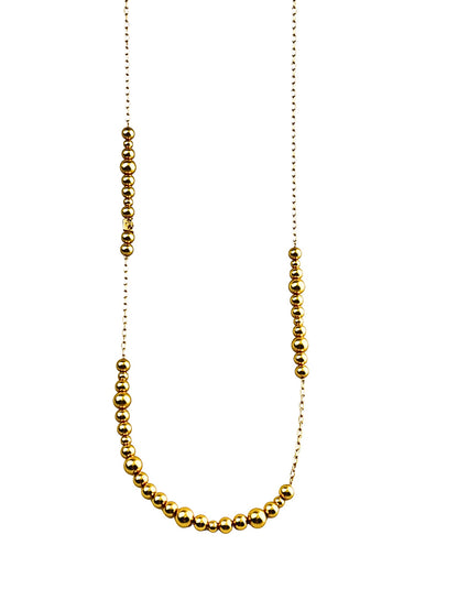 Long Dotti necklace matt gold plated