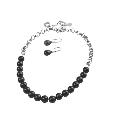 Berry Halskette - schwarzer Achat 