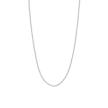 Essentials new Boho necklace matt silver plated - 90 CM