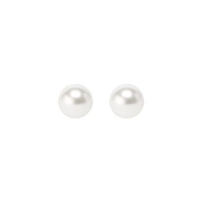Essentials Joy ear studs Mother of Pearl matt silver plated