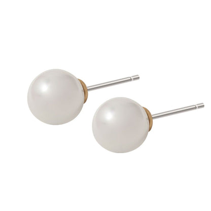 Essentials Joy ear studs Mother of Pearl matt gold plated