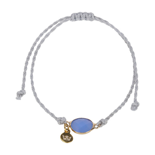 Tiny crystal bracelet blue shiny gold