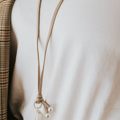 Lederband Halskette / Armband Sunny Lemon matt versilbert