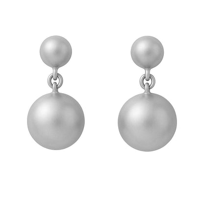Dotti - ear studs, matt silver plated
