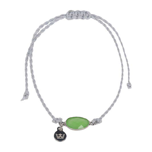 Tiny crystal bracelet green shiny silver