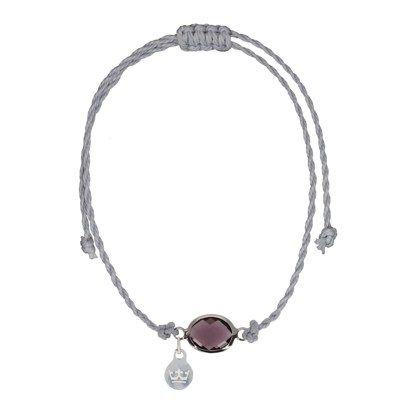 Tiny crystal bracelet purple shiny silver