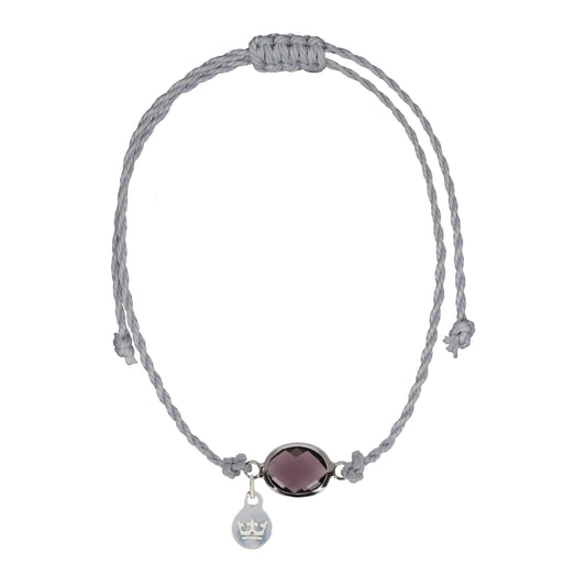 Tiny crystal bracelet purple shiny silver