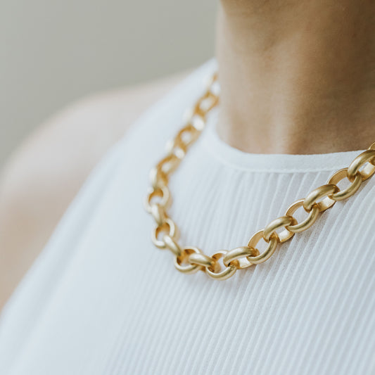 Essentials Everyday - Halskette matt vergoldet – 46 CM