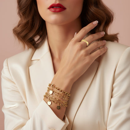 Square Armband - Glänzend vergoldet