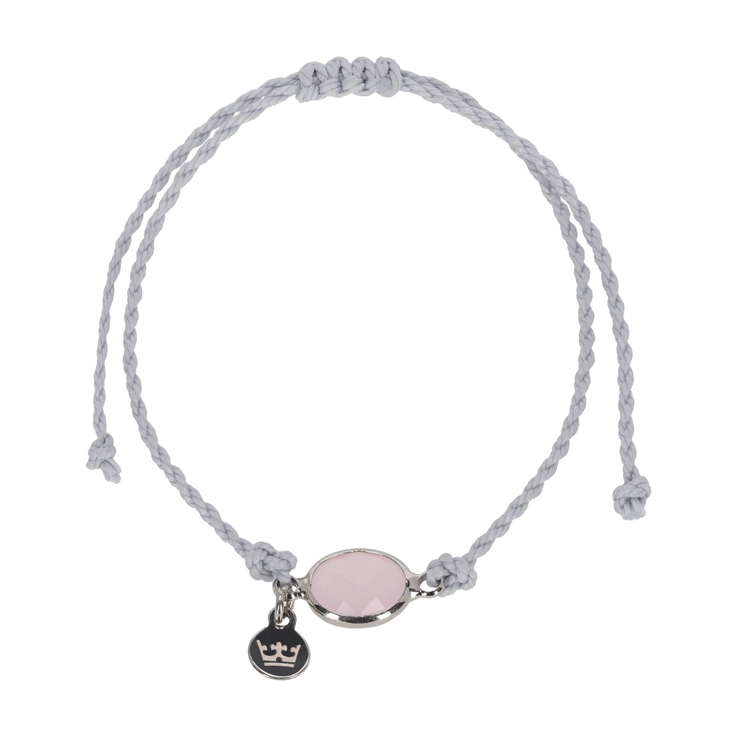 Tiny crystal bracelet light pink silver
