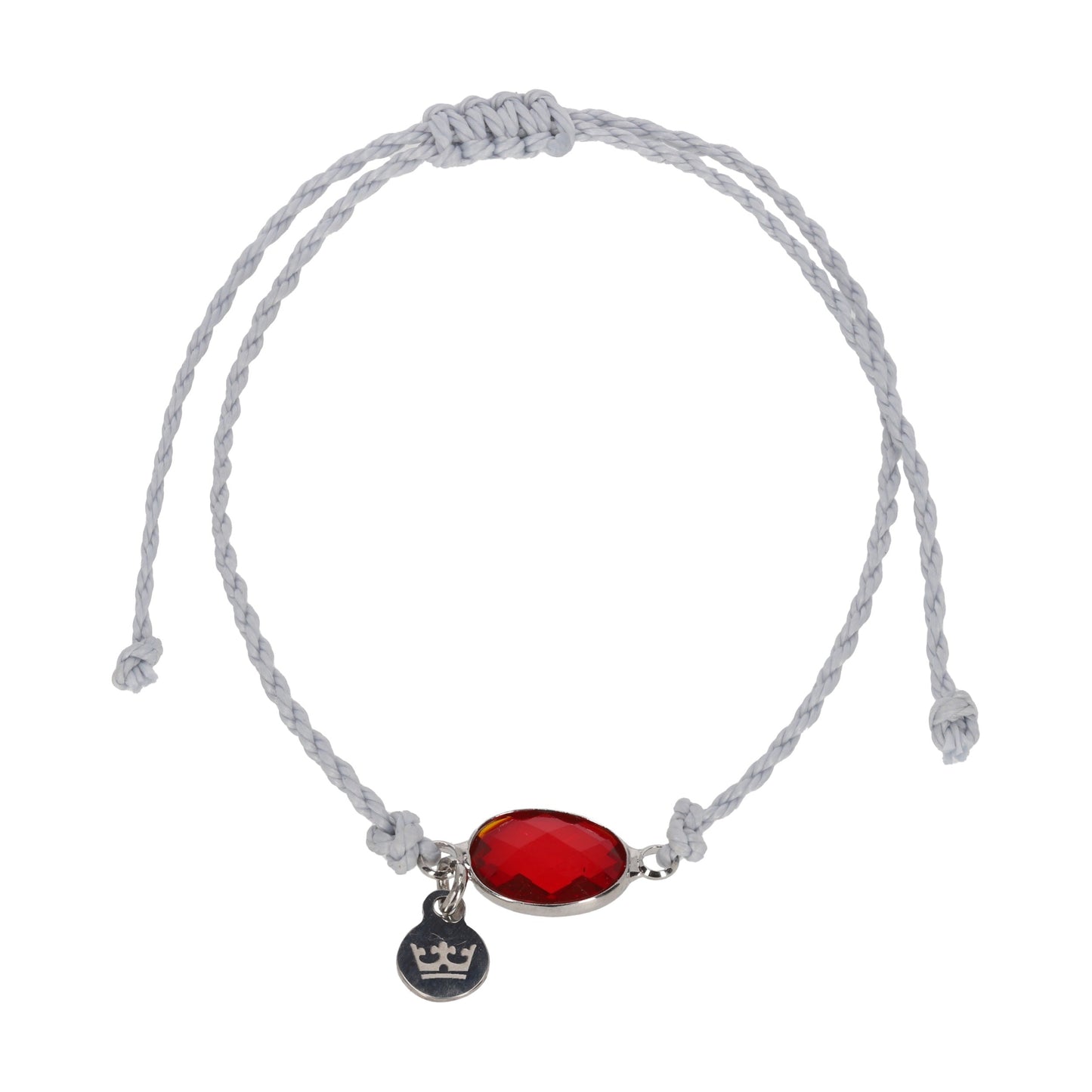 Tiny crystal bracelet fire red shiny silver