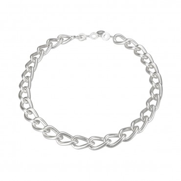 Solar short necklace - matt silver
