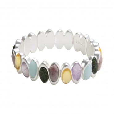 Aurora bracelet with natural stones in silver