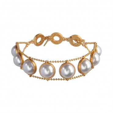 Ombre bracelet with pearls in gold