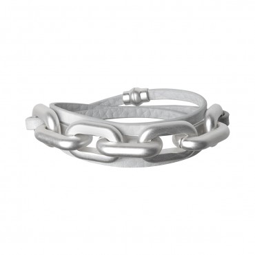 Lighthouse wrap bracelet in earnest grey silver
