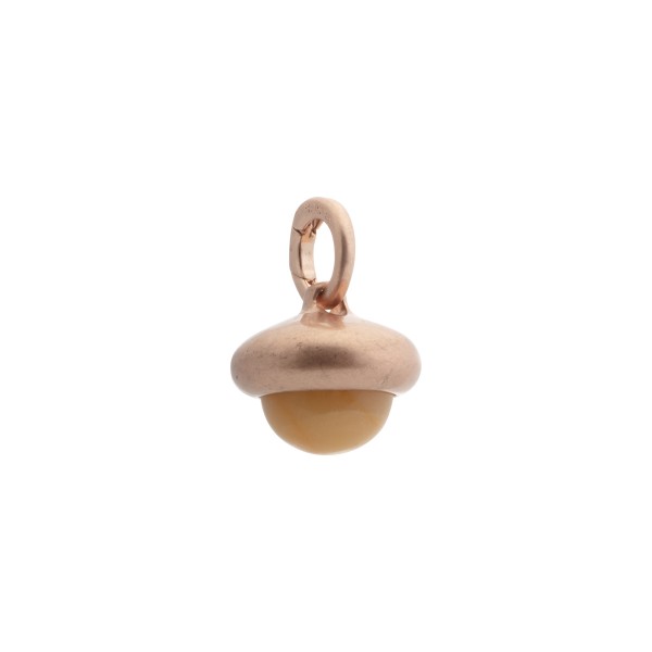 Beacon charm with rose yellow jade in rose gold
