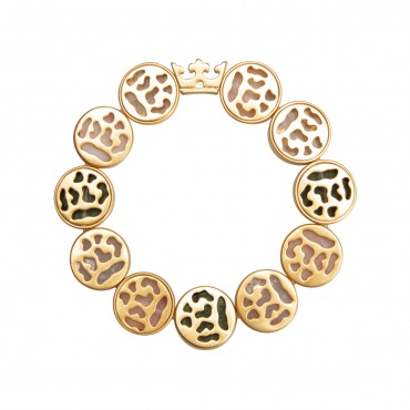 Flora bracelet with natural stones - matt gold