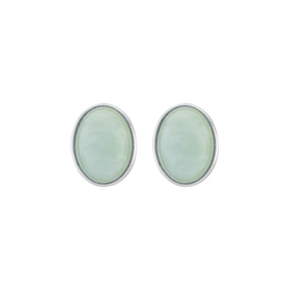 Duo earstuds with Amazonite  in Silver Plated