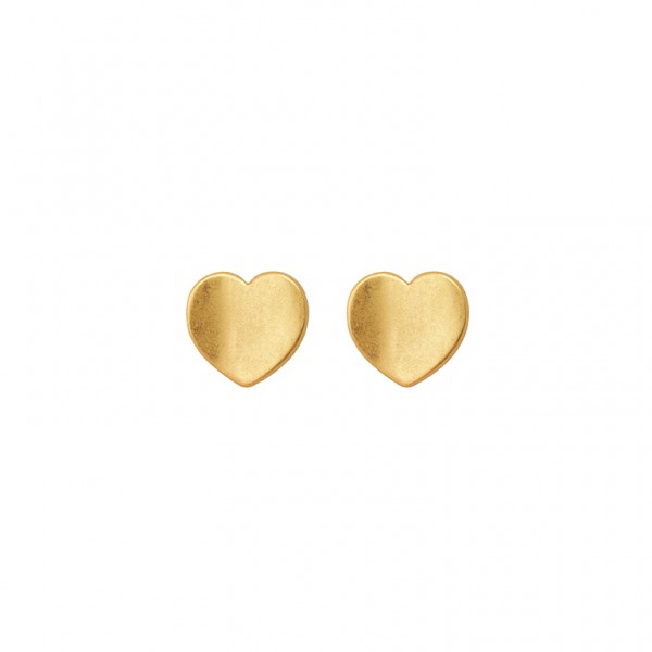 The Soul  Heart Ear Studs in Plated Gold