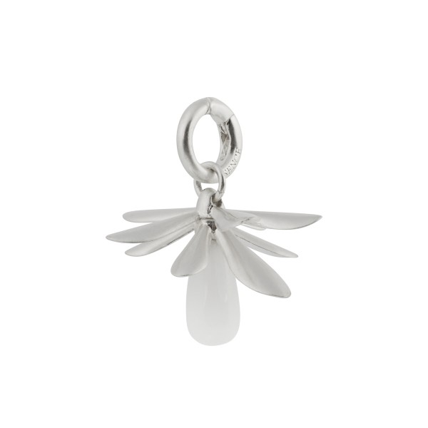 Couture Lilac White Jade Charm in Silver