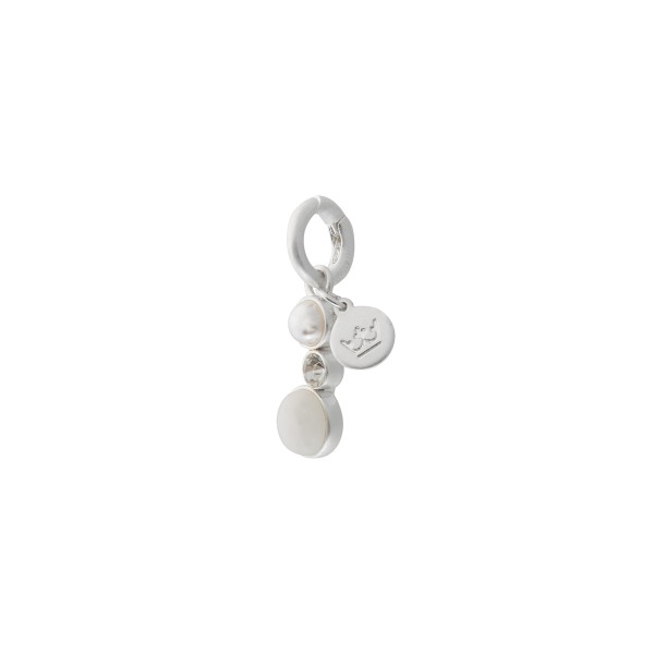 Fairytale Winter Spruce Charm with White Jade and Pearl