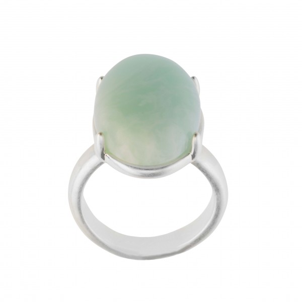The Griff ring with Amazonite in plated Silver - size 7